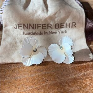 Jennifer Behr Penelope Ivory Flower Petal Earrings 🌸
